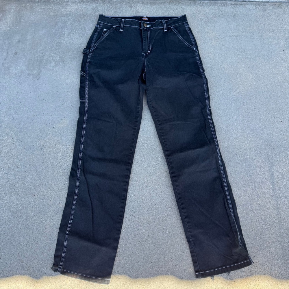 Dickies Women Black Carpenter Pants 27R - Picture 2 of 12